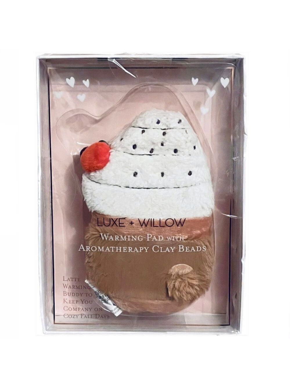 NWT in Pack Luxe+Willow warming pad with aromatherapy clay beads hot cocoa shape